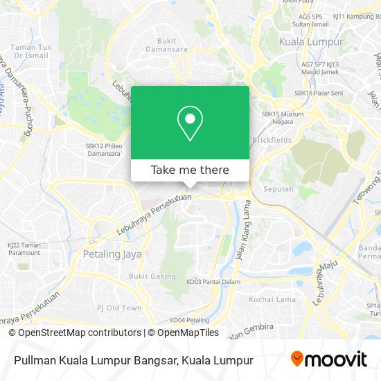 Pullman Kuala Lumpur Bangsar map