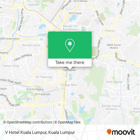 V Hotel Kuala Lumpur map