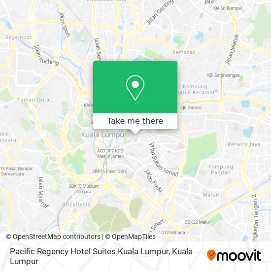 Pacific Regency Hotel Suites Kuala Lumpur map