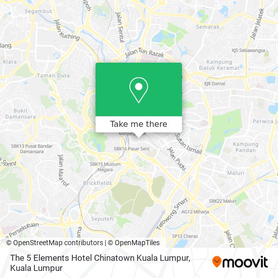 Peta The 5 Elements Hotel Chinatown Kuala Lumpur