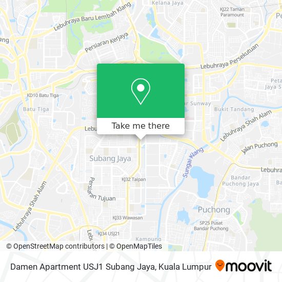 Damen Apartment USJ1 Subang Jaya map