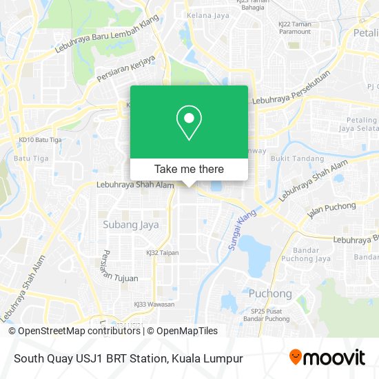 South Quay USJ1 BRT Station map