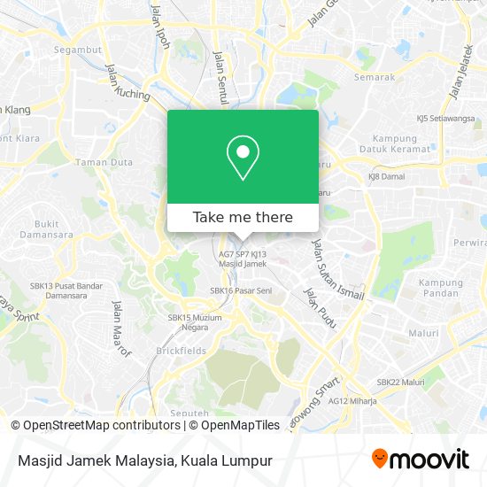 Peta Masjid Jamek Malaysia