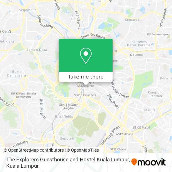 The Explorers Guesthouse and Hostel Kuala Lumpur map