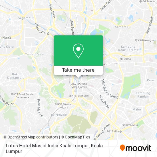 Peta Lotus Hotel Masjid India Kuala Lumpur