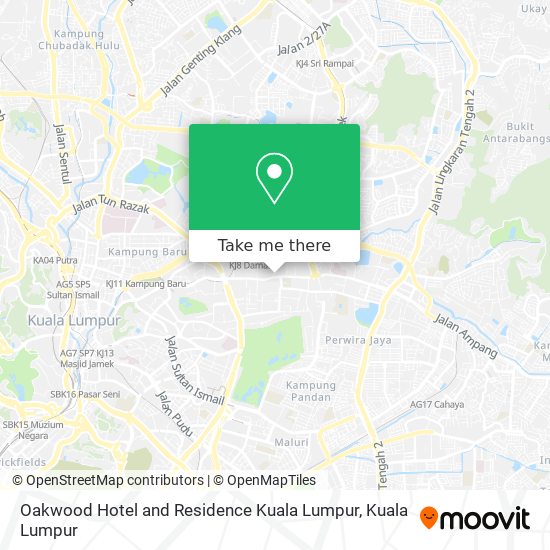 Oakwood Hotel and Residence Kuala Lumpur map
