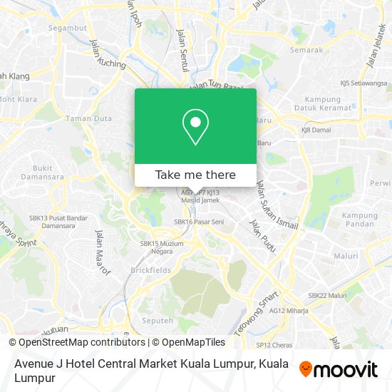 Peta Avenue J Hotel Central Market Kuala Lumpur