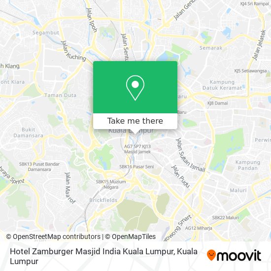 Hotel Zamburger Masjid India Kuala Lumpur map