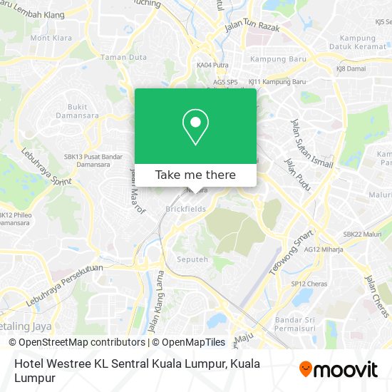 Hotel Westree KL Sentral Kuala Lumpur map