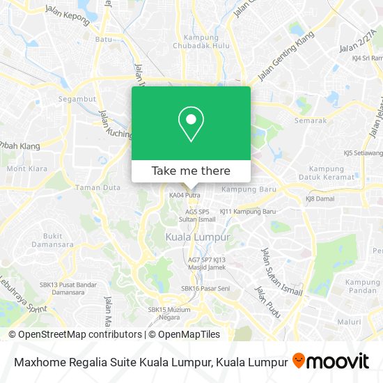 Maxhome Regalia Suite Kuala Lumpur map
