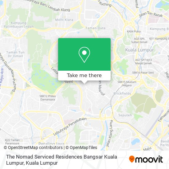 Peta The Nomad Serviced Residences Bangsar Kuala Lumpur