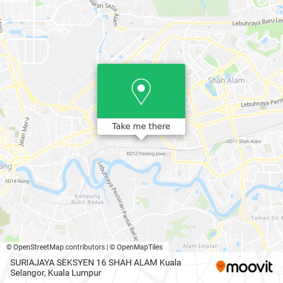 Peta SURIAJAYA SEKSYEN 16 SHAH ALAM Kuala Selangor