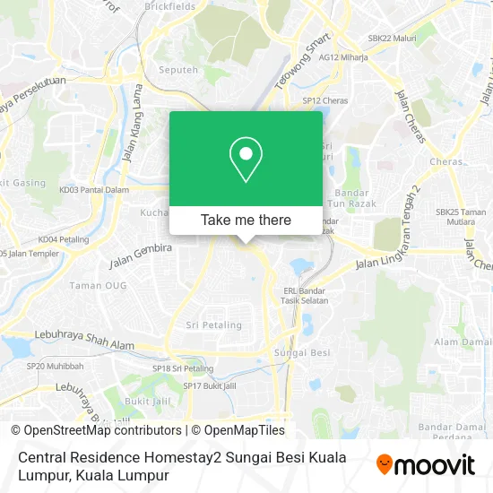 Central Residence Homestay2 Sungai Besi Kuala Lumpur map