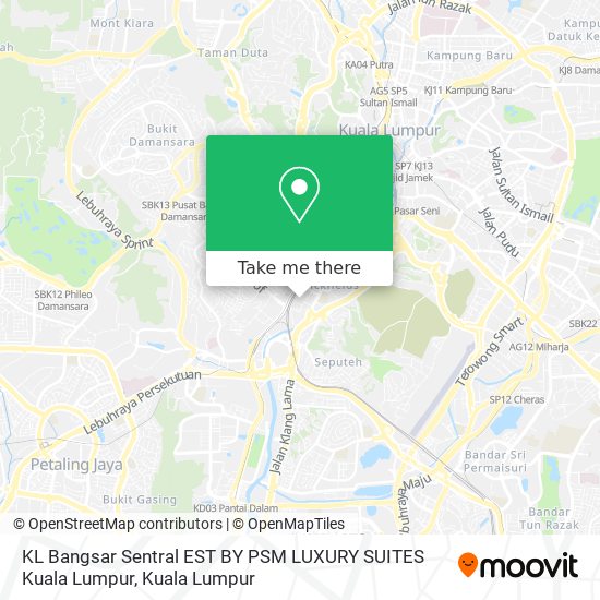 KL Bangsar Sentral EST BY PSM LUXURY SUITES Kuala Lumpur map