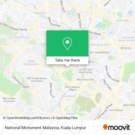 National Monument Malaysia map