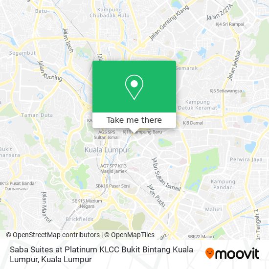 Saba Suites at Platinum KLCC Bukit Bintang Kuala Lumpur map