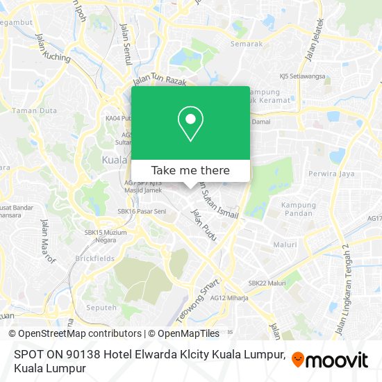 Peta SPOT ON 90138 Hotel Elwarda Klcity Kuala Lumpur