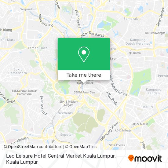 Leo Leisure Hotel Central Market Kuala Lumpur map