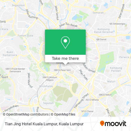 Peta Tian Jing Hotel Kuala Lumpur