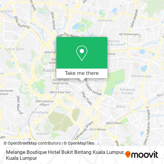 Peta Melange Boutique Hotel Bukit Bintang Kuala Lumpur