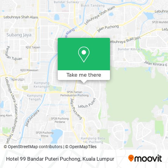 Peta Hotel 99 Bandar Puteri Puchong