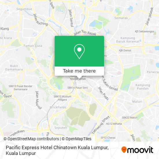 Pacific Express Hotel Chinatown Kuala Lumpur map