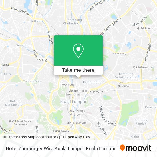Peta Hotel Zamburger Wira Kuala Lumpur