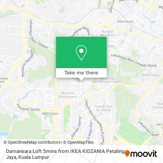 Damansara Loft 5mins from IKEA KIDZANIA Petaling Jaya map