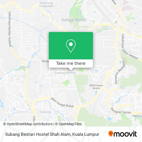 Subang Bestari Hostel Shah Alam map