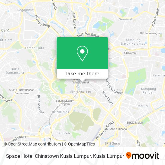 Space Hotel Chinatown Kuala Lumpur map
