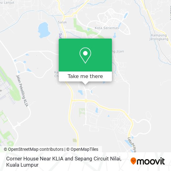 Peta Corner House Near KLIA and Sepang Circuit Nilai