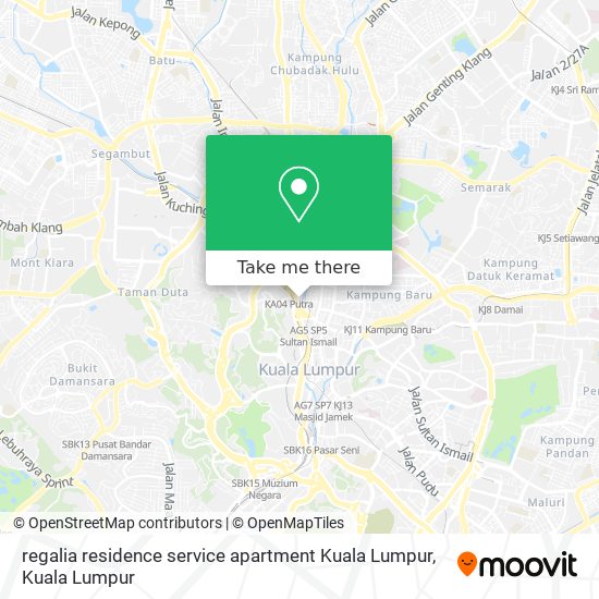regalia residence service apartment Kuala Lumpur map