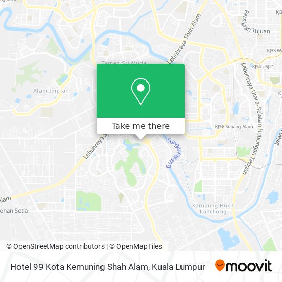 Peta Hotel 99 Kota Kemuning Shah Alam