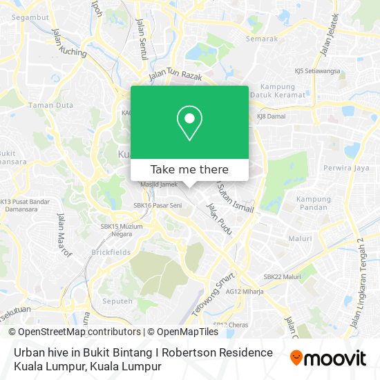 Urban hive in Bukit Bintang I Robertson Residence Kuala Lumpur map