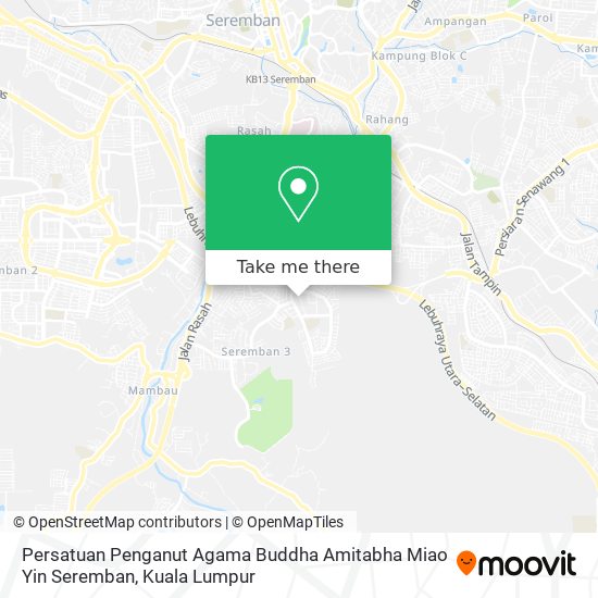 Peta Persatuan Penganut Agama Buddha Amitabha Miao Yin Seremban