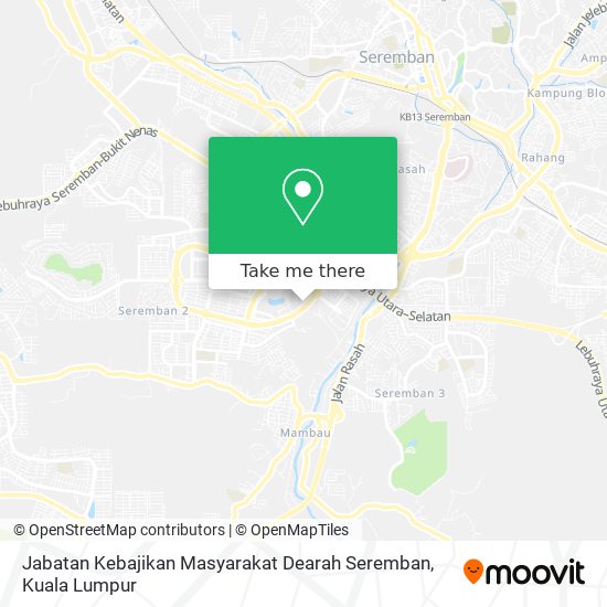 Peta Jabatan Kebajikan Masyarakat Dearah Seremban