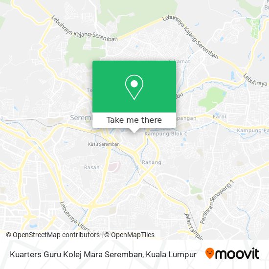 Kuarters Guru Kolej Mara Seremban map