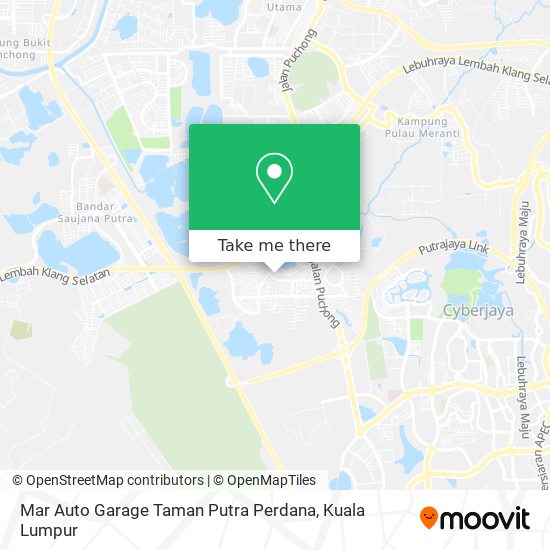 Peta Mar Auto Garage Taman Putra Perdana