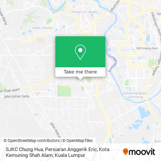 Peta SJKC Chung Hua, Persiaran Anggerik Eric, Kota Kemuning Shah Alam