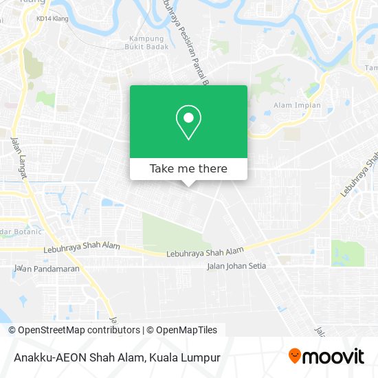 Anakku-AEON Shah Alam map