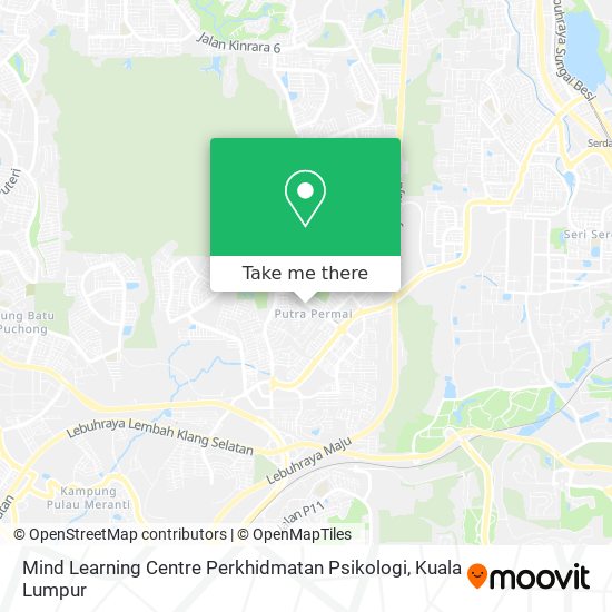 Peta Mind Learning Centre Perkhidmatan Psikologi