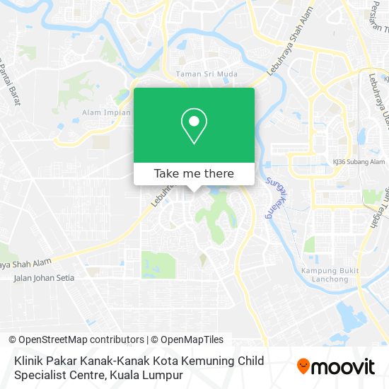 Klinik Pakar Kanak-Kanak Kota Kemuning Child Specialist Centre map