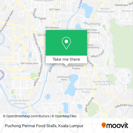 Peta Puchong Permai Food Stalls