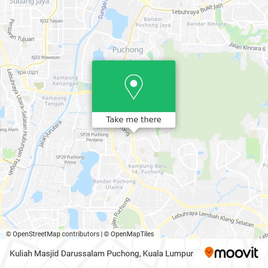 Kuliah Masjid Darussalam Puchong map