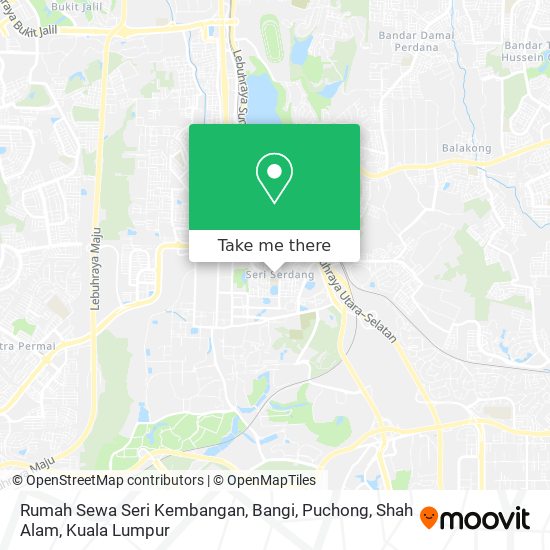 Rumah Sewa Seri Kembangan, Bangi, Puchong, Shah Alam map