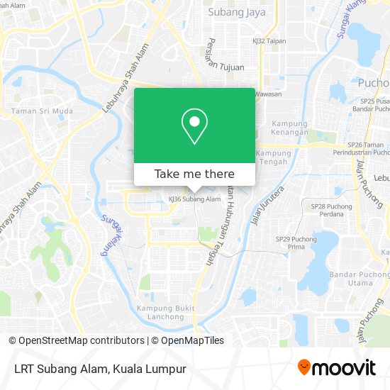 LRT Subang Alam map