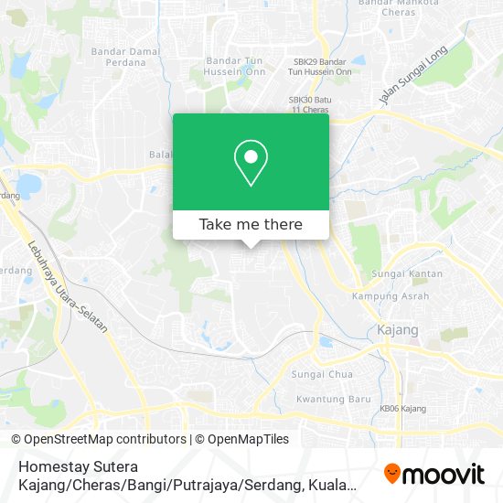 Peta Homestay Sutera Kajang / Cheras / Bangi / Putrajaya / Serdang