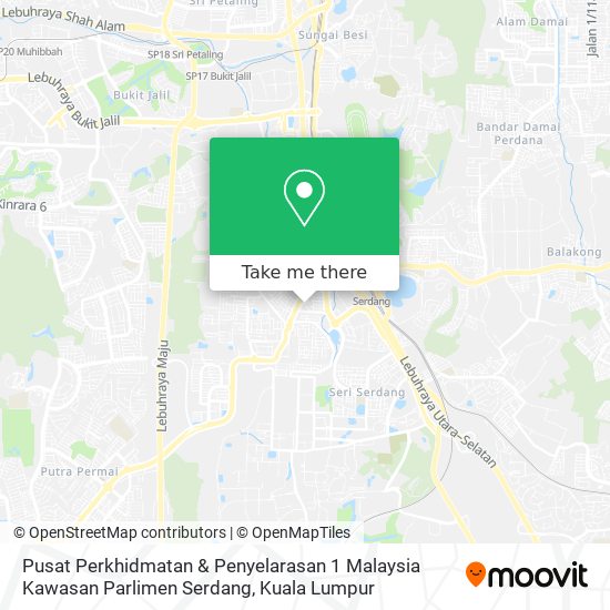 Pusat Perkhidmatan & Penyelarasan 1 Malaysia Kawasan Parlimen Serdang map