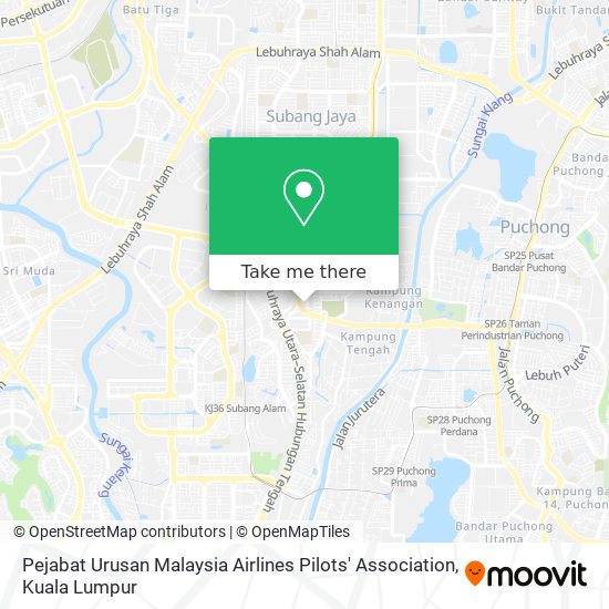 Peta Pejabat Urusan Malaysia Airlines Pilots' Association