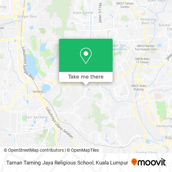 Peta Taman Taming Jaya Religious School